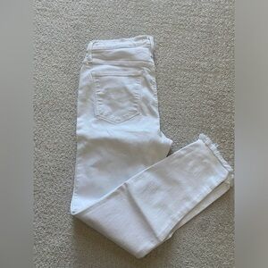 Madewell white skinny high rise. Button front